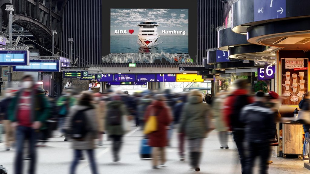 AIDA wirbt mit 3D-Motiv auf DOOH - Public Video